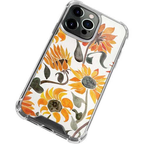Cat Coq Yellow Sunflower iPhone 13 Pro Max Clear Case